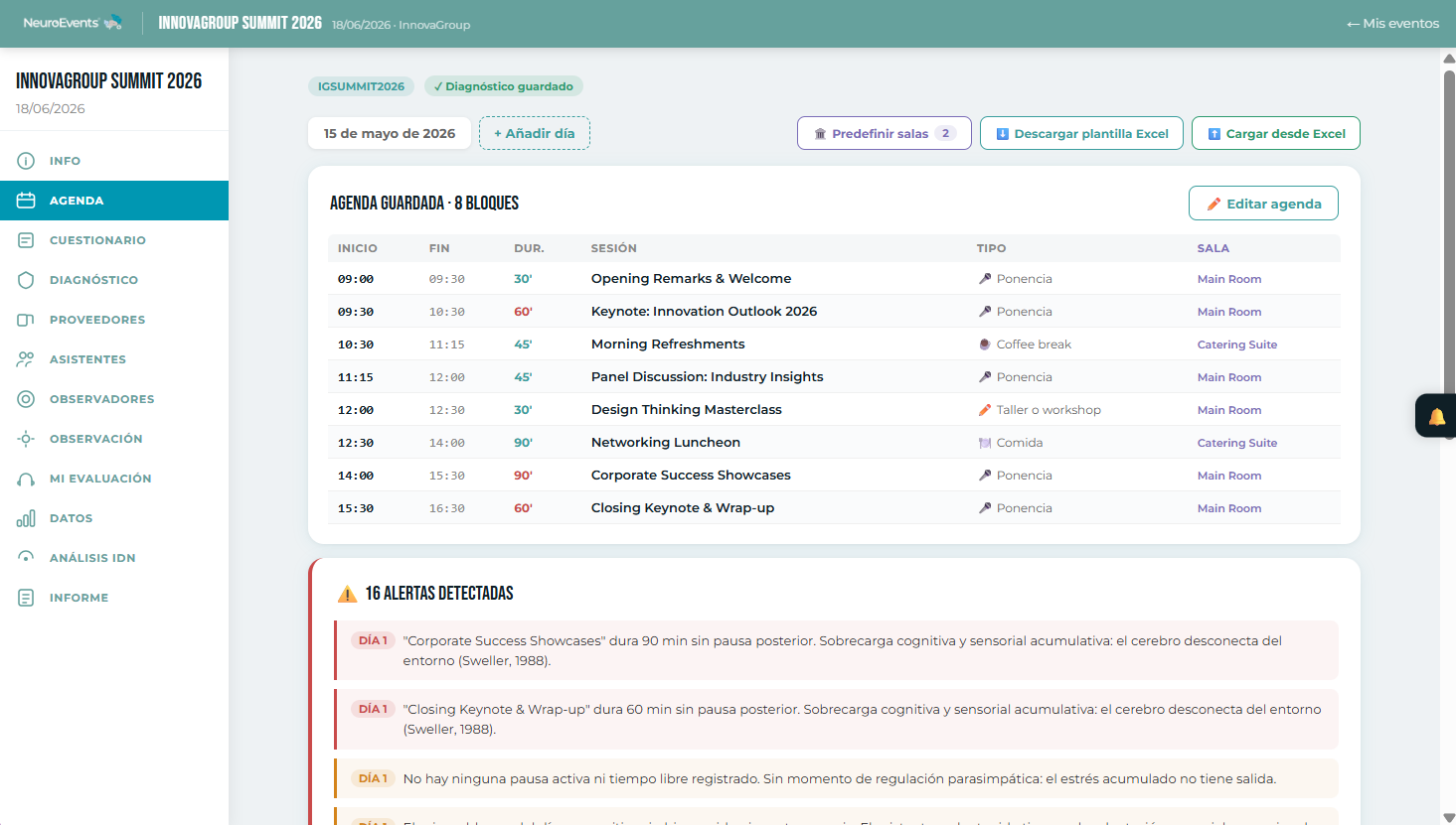 NeuroEvents — Agenda neuroconsciente con alertas